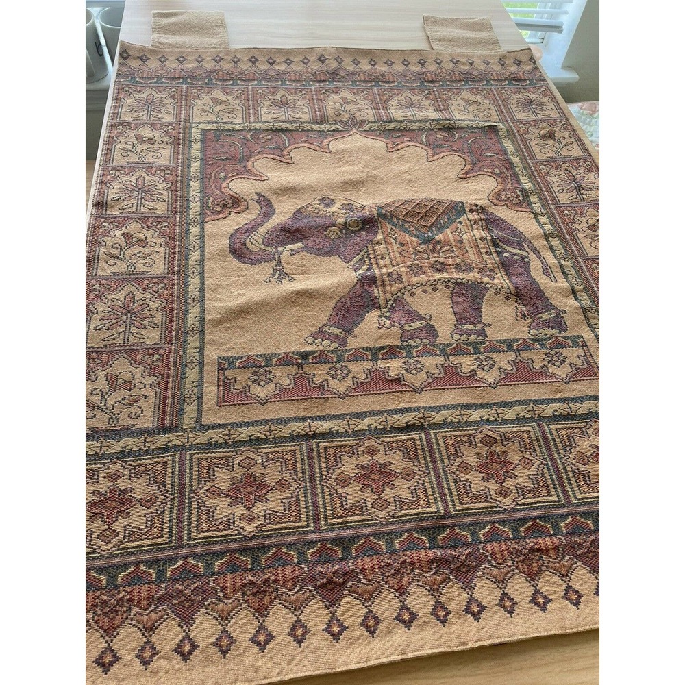 *Elephant Tapestry Wall Hangings Brown Red 36X28 Vintage Cotton Indian Sea Guee
